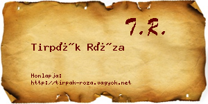 Tirpák Róza névjegykártya